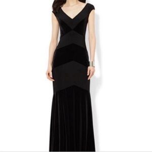 Ralph Lauren Black Velvet Floor Length Dress